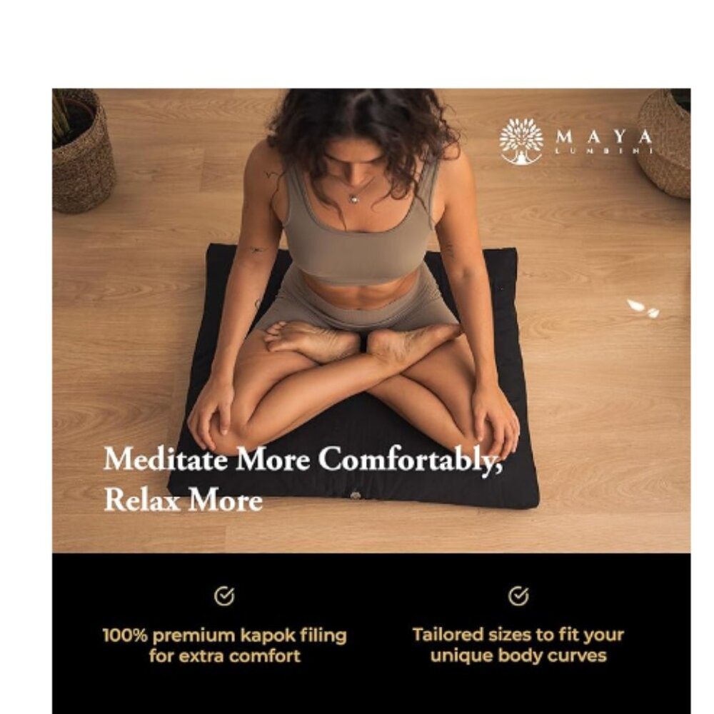 Zabuton Meditation Mat - Luxurious Meditation Cushion Floor Pillow - Picture 3 of 11